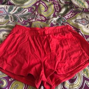 Red lululemon shorts